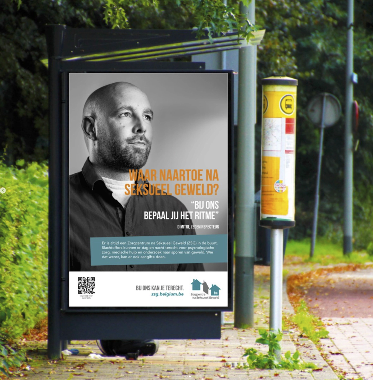 Campagnebeeld met een echte hulpverlener